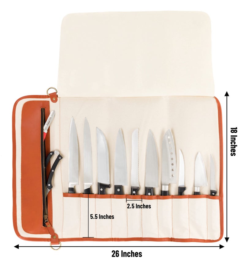 EVERPRIDE Chef Knife Roll Bag Holds 10 Knives and Cooking Tools â€“ Durable Knife Case for Professional Chefs â€“ Chef Bag is Easily Carried by Handle or Shoulder Strap â€“ Knives Not Included - Image 5